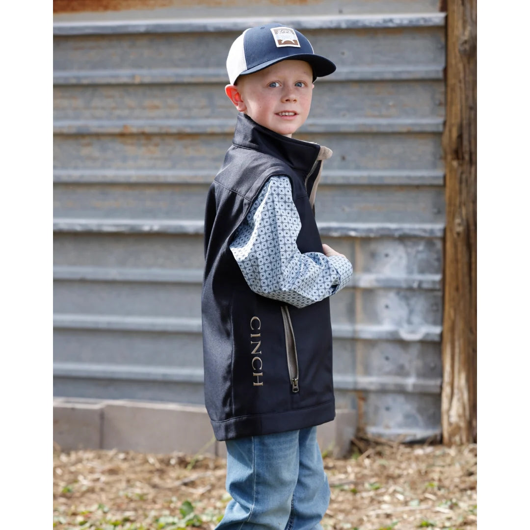 Cinch Youth Boy's Navy Blue Bonded Vest MWV5160005