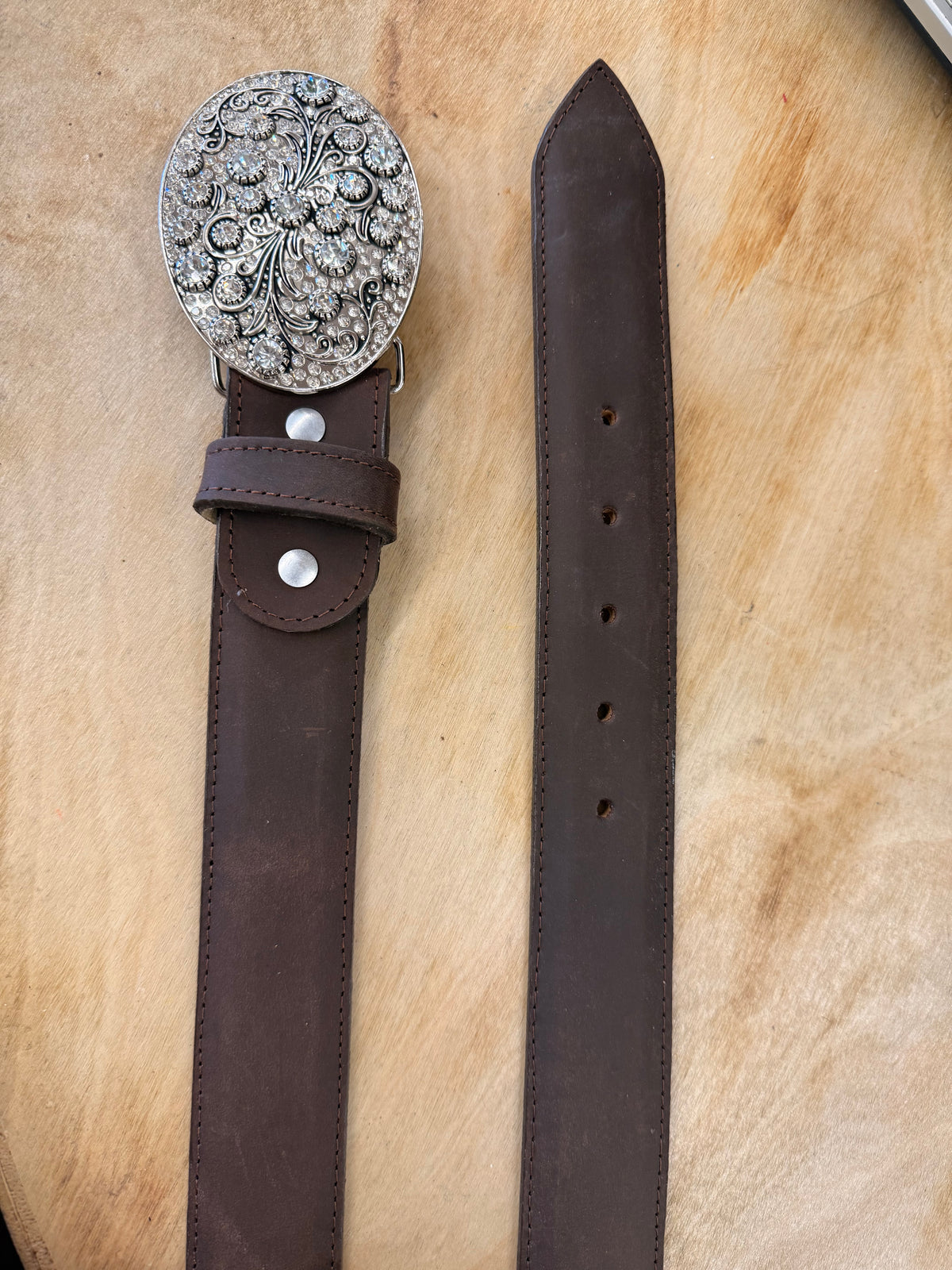 EHWW Women’s Dark Brown Leather Belt
