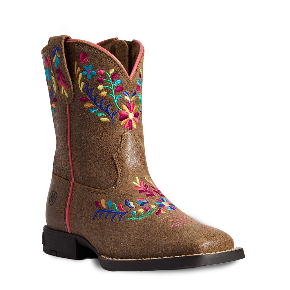 Ariat Children's Girl's Wild Flower Canyon Tan Leather Boots