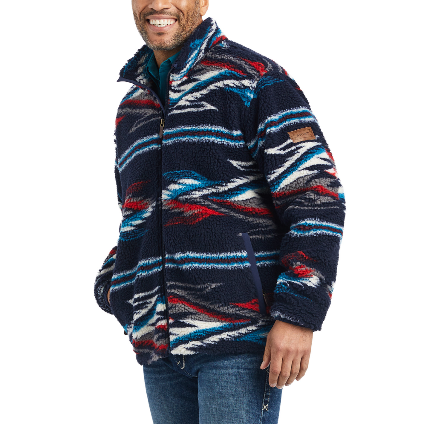 Ariat Men's Chimayo New Mexico Navy Fleece Jacket