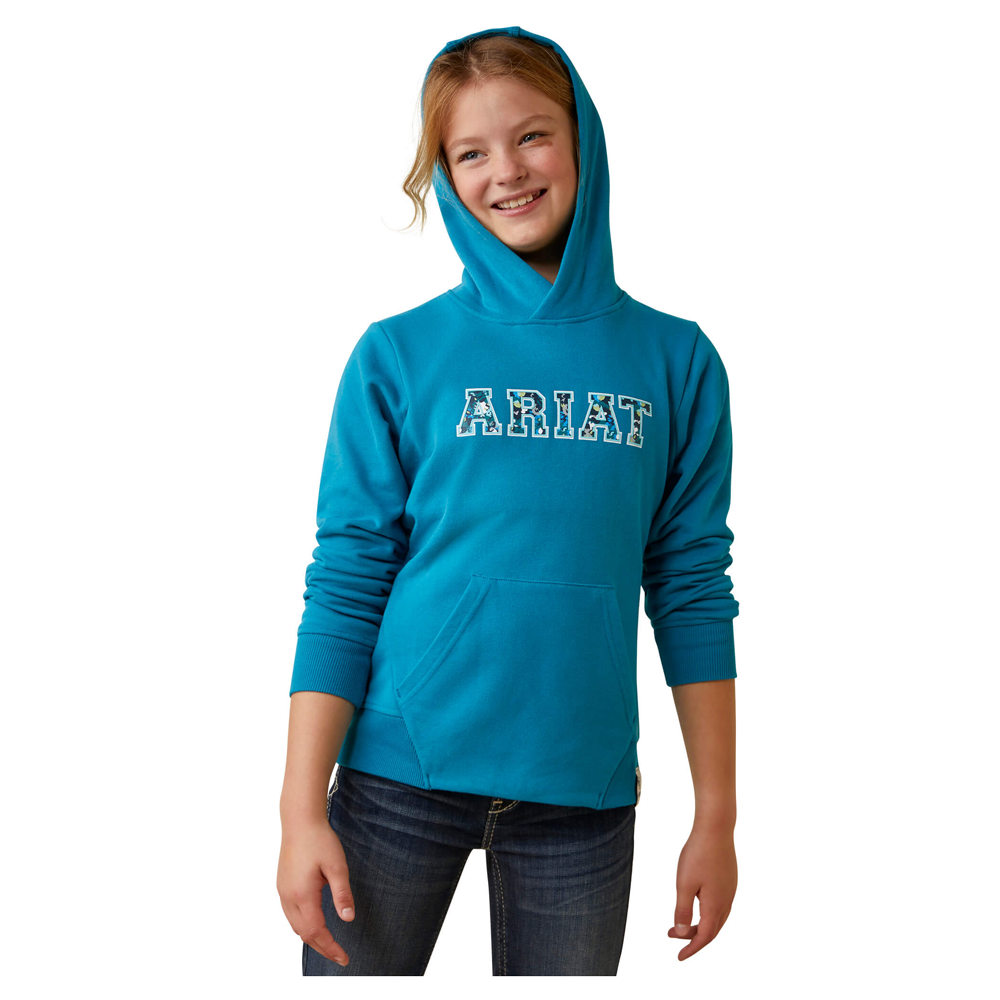 Ariat Youth 3D Logo Hoodie - Mosaic Blue