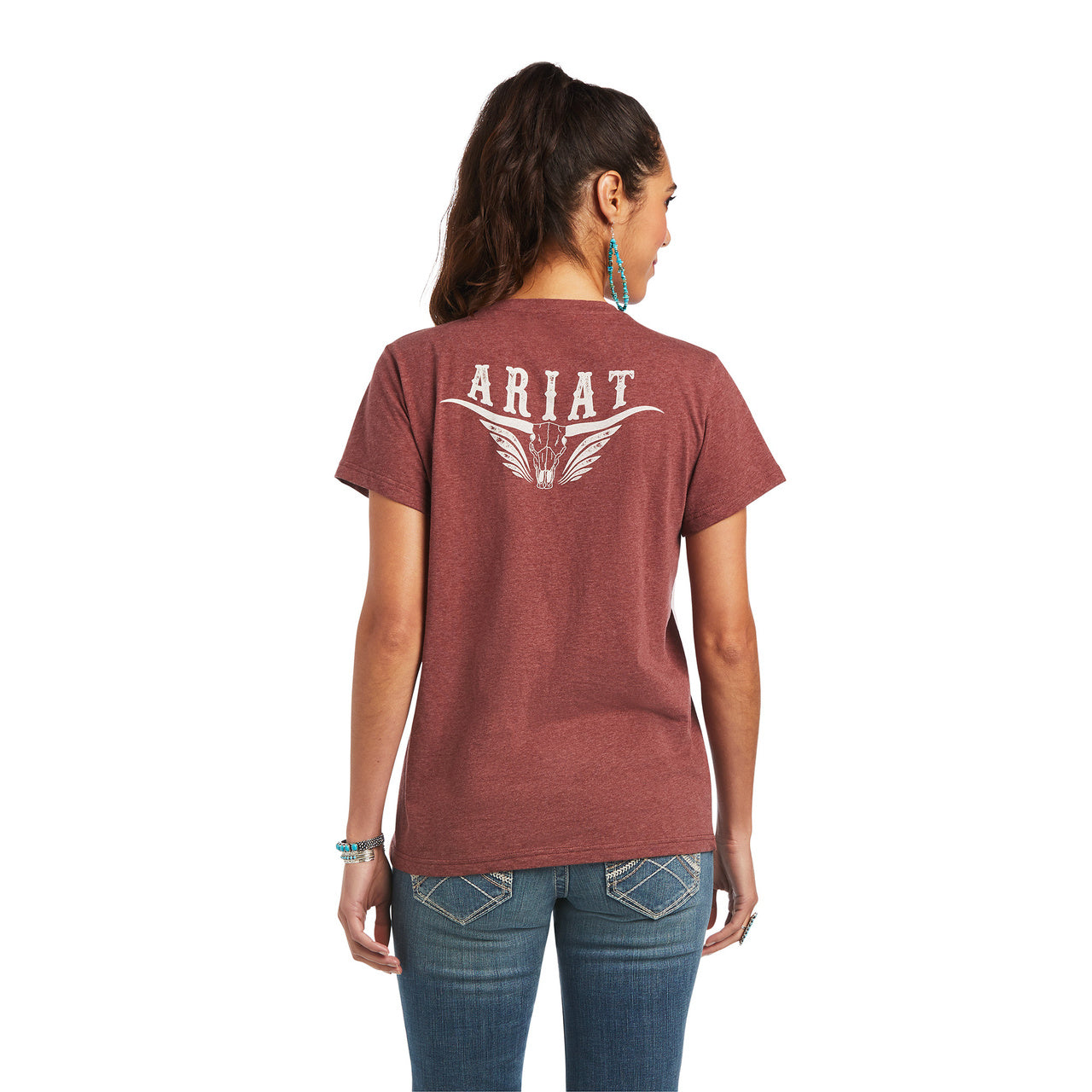 Ariat Ladies R.E.A.L Longhorn Roasted Russet T-Shirt