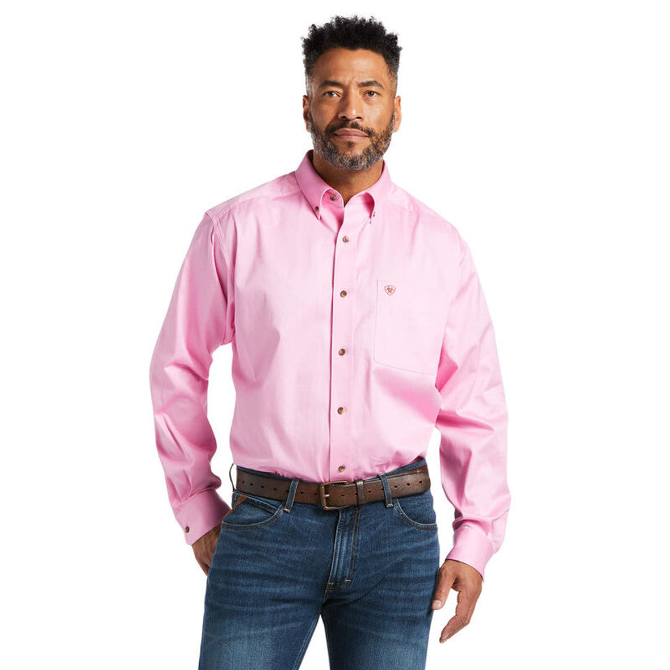 ARIAT PINK SOLID TWILL CLASSIC FIT - MENS SHIRT