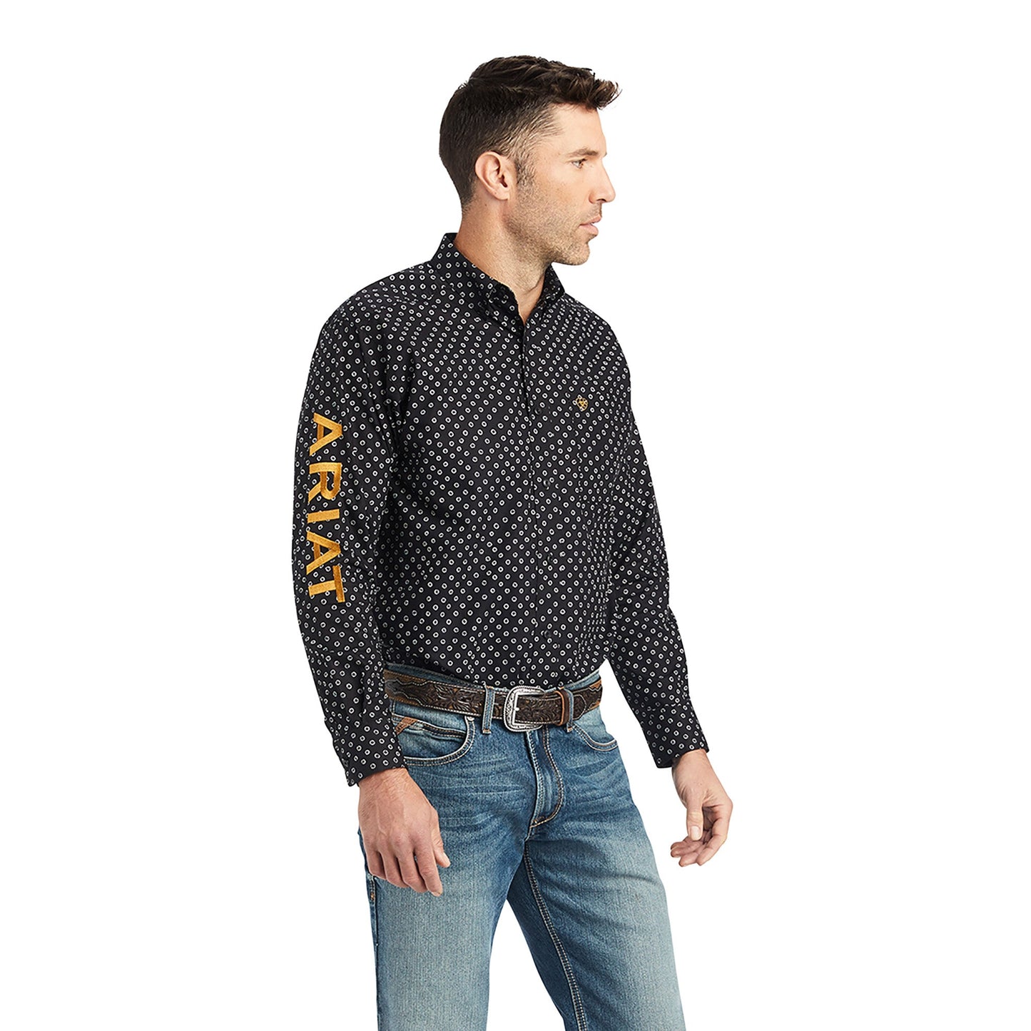 Ariat Men's Team Conor Circle Geometric Black Button Down Shirt