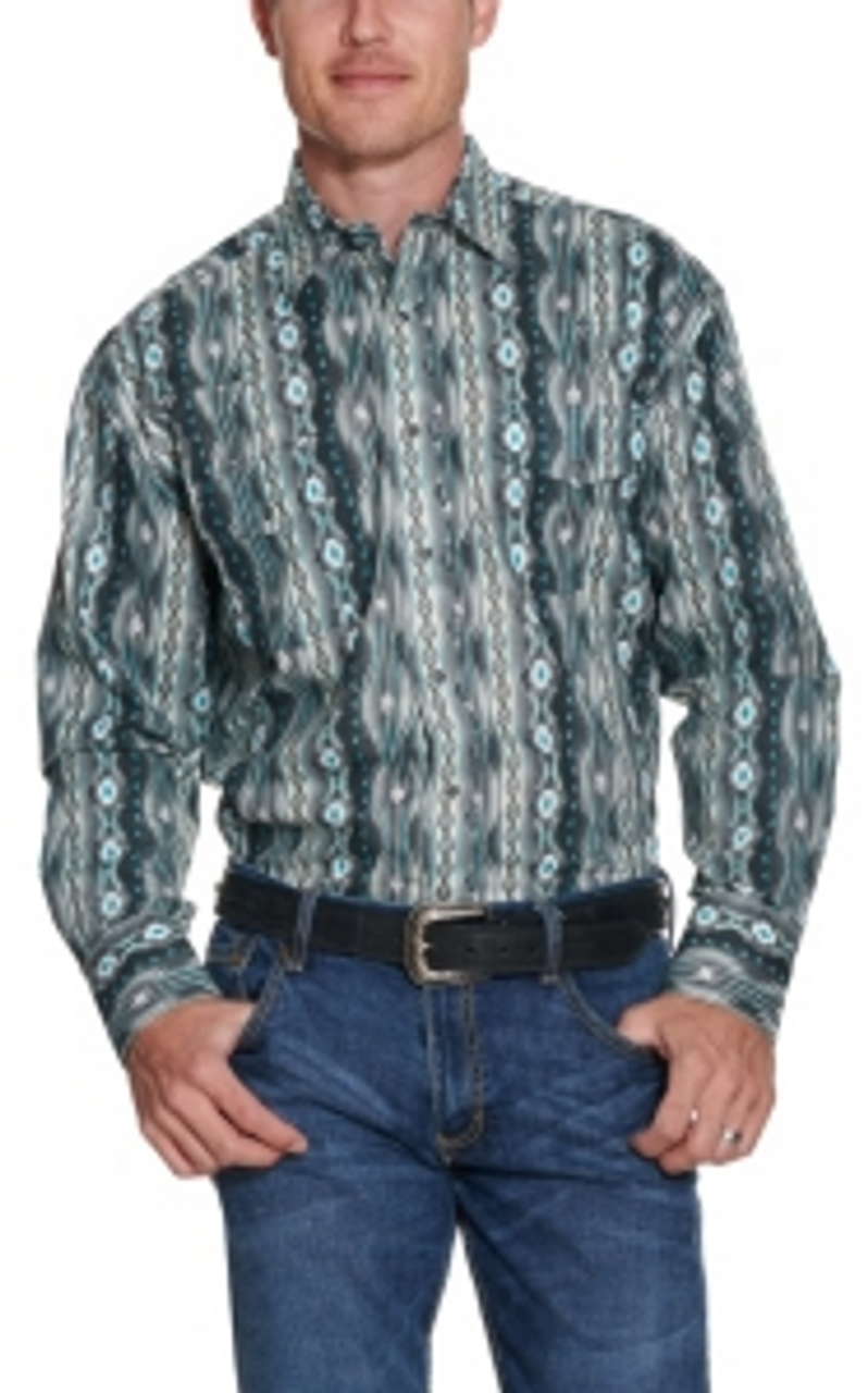 WRANGLER GREY CHECOTAH PRINT - MENS SHIRT