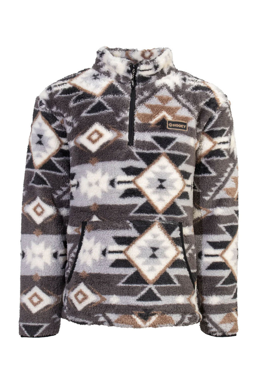 Hooey Fleece Pullover Grey/Aztec