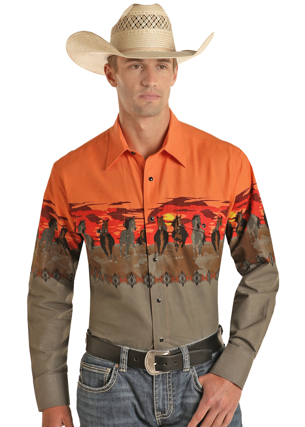 ROCK & ROLL DENIM LS BORDER SHIRT