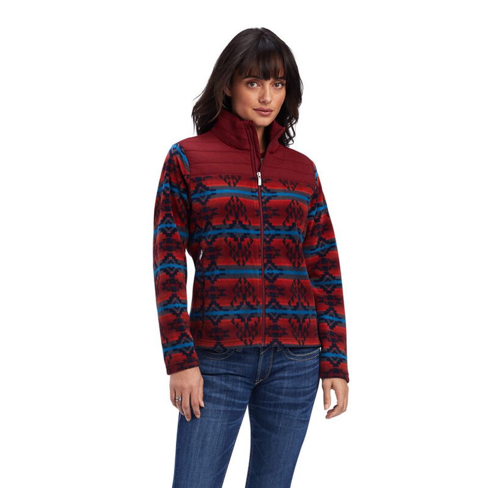 ARIAT PRESCOTT FLEECE DARK RED - LADIES JACKET