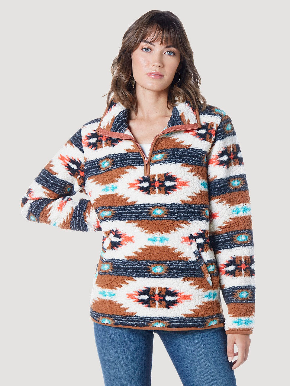 WRANGLER RETRO PUNCHY SHERPA PULLOVER - LADIES JACKET