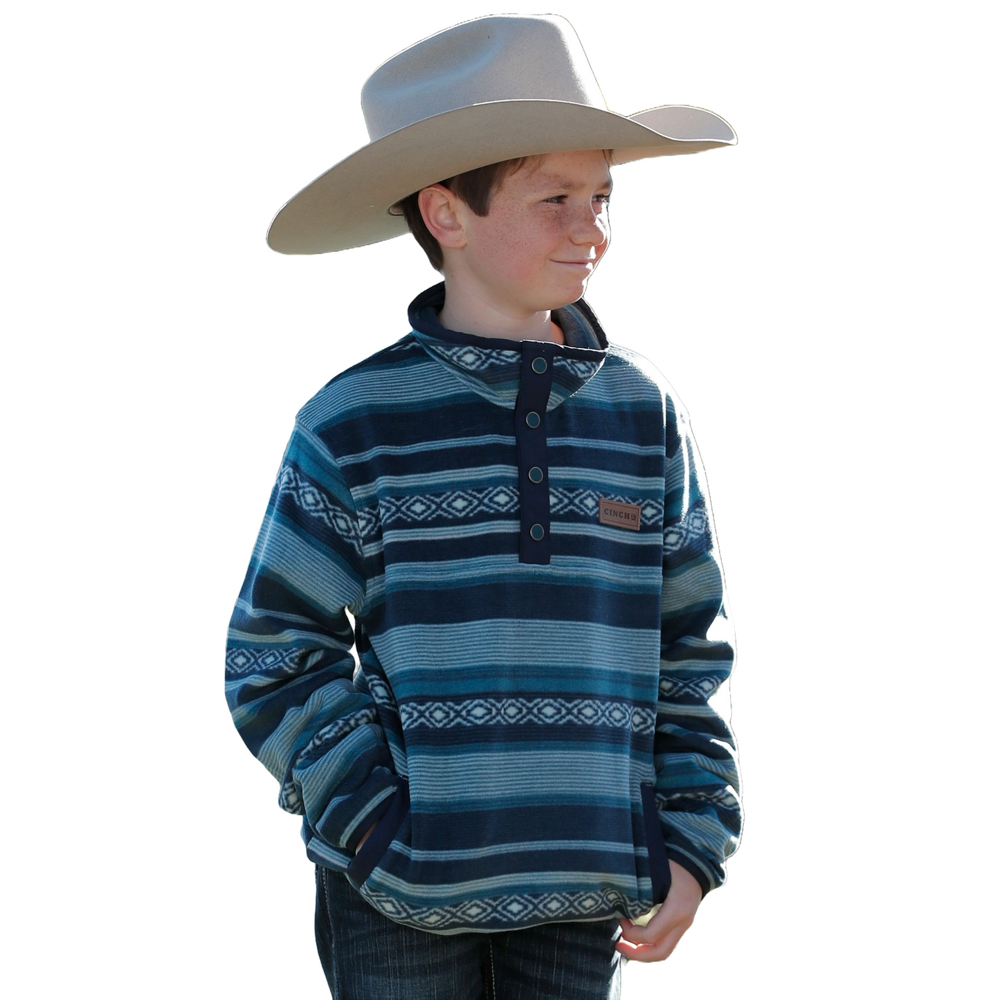 Cinch Youth Boy's Green Polar Fleece Pullover