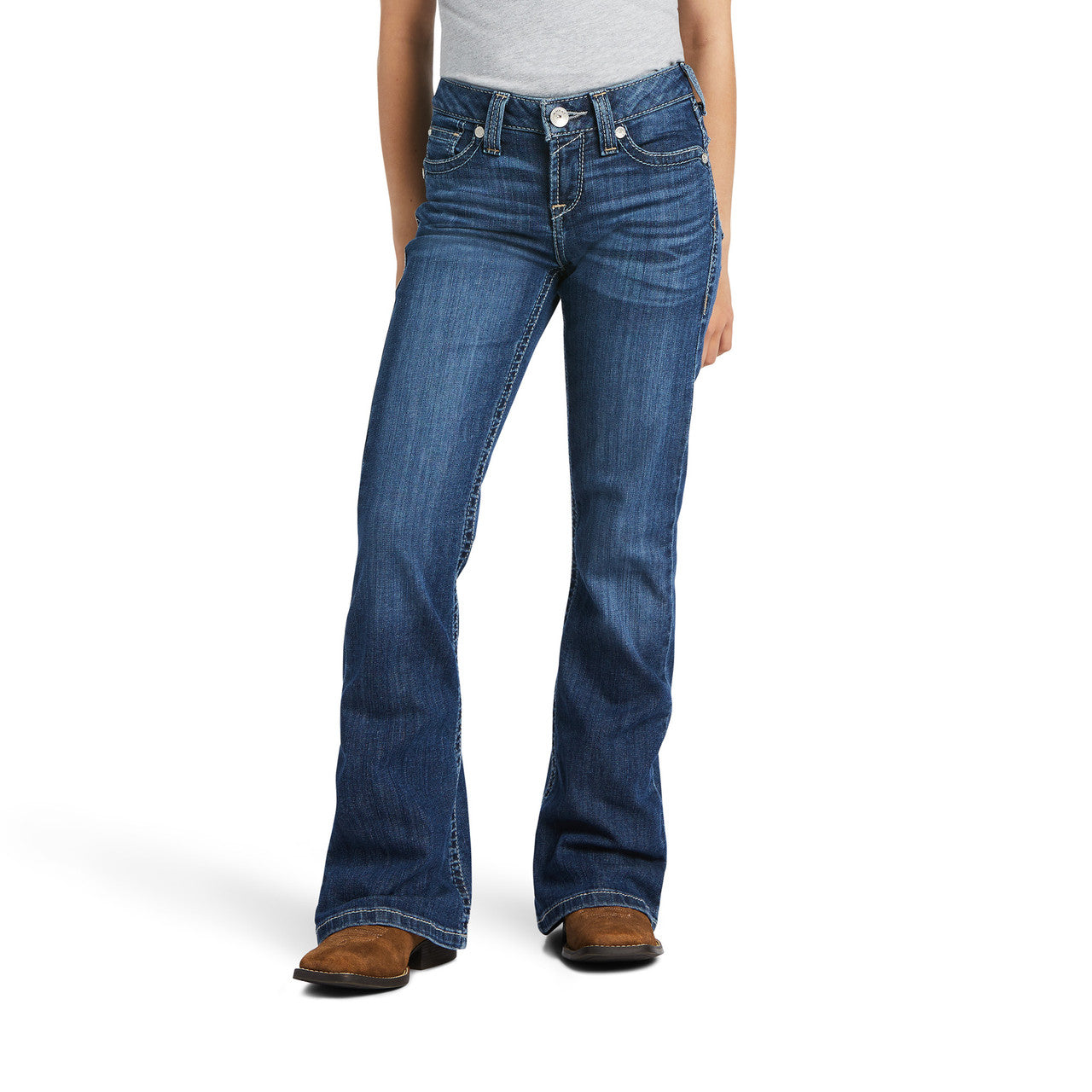 Ariat Girl's Youth Darlene Bootcut Flare Dark Wash Jean