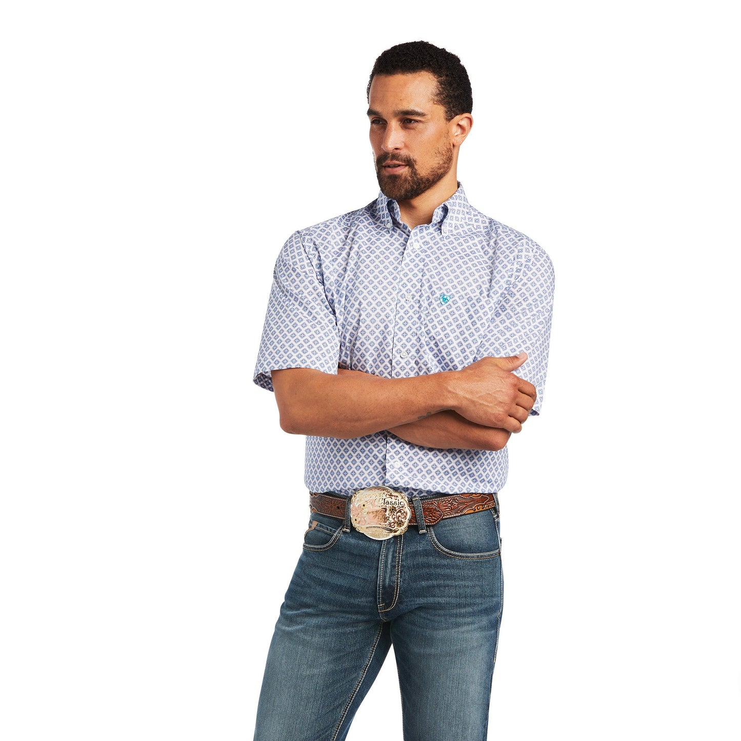 Ariat Men's Classic Indy Stretch White Button Down Shirt