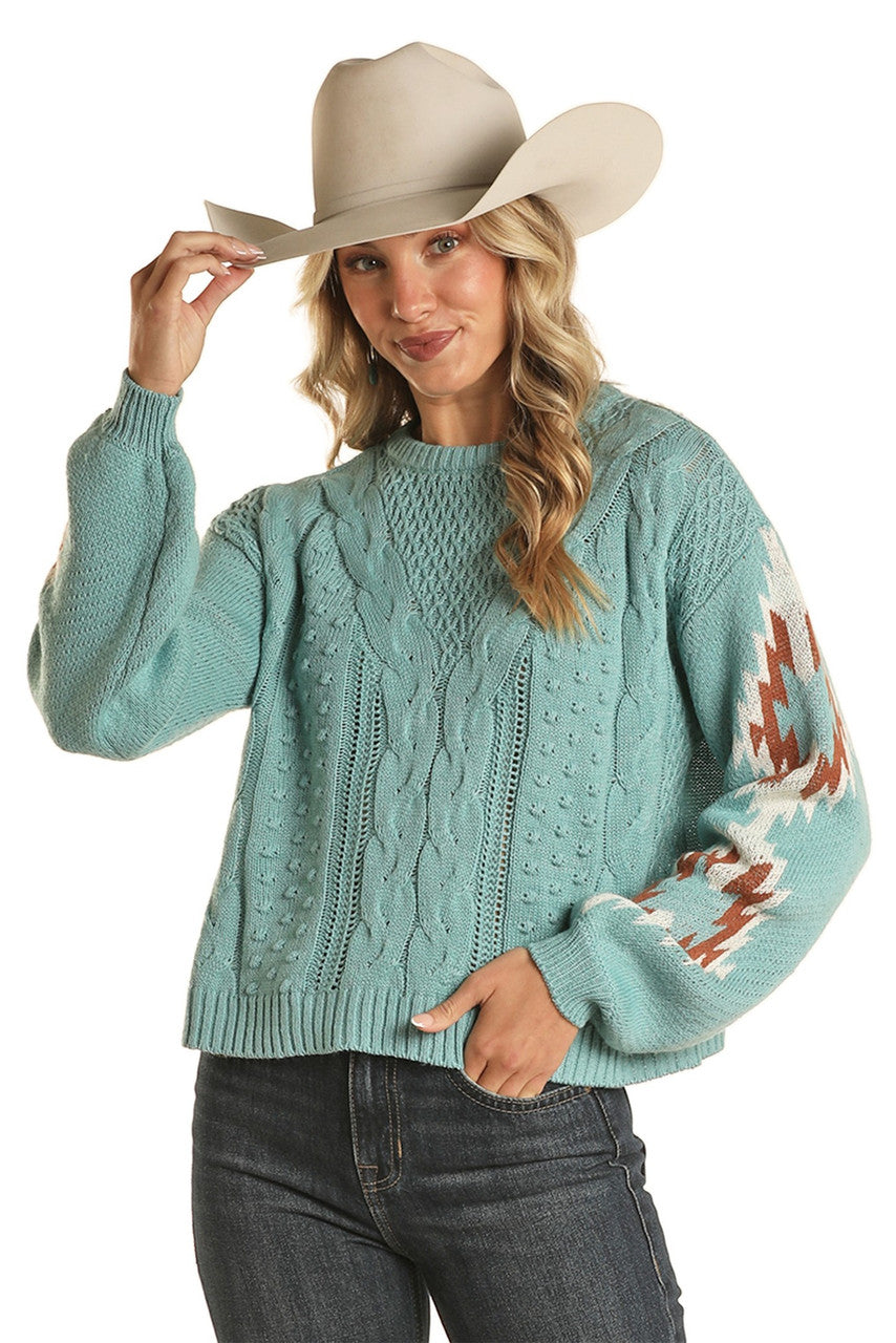 AZTEC SLEEVE SWEATER