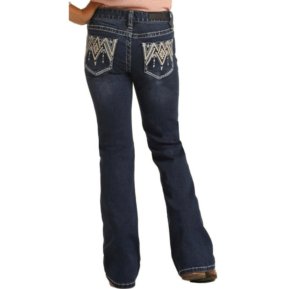 ROCK & ROLL GIRL's JEANS STRETCH DARK WASH BOOTCUT