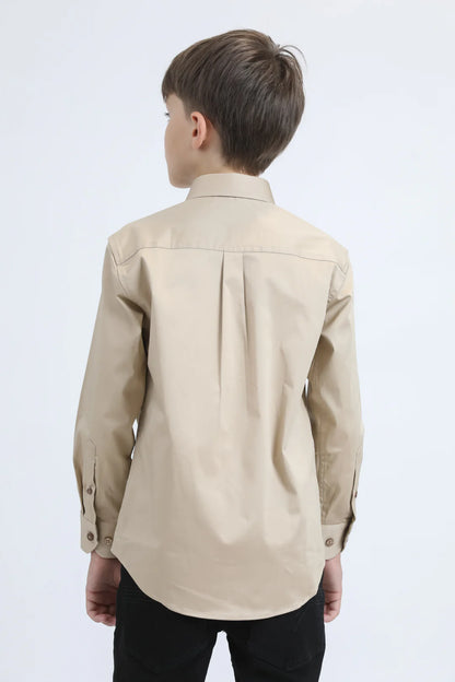 Platini Boy’s Beige Dress Shirt