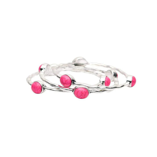 West&Co Set/3 Burnished Silver Bangles