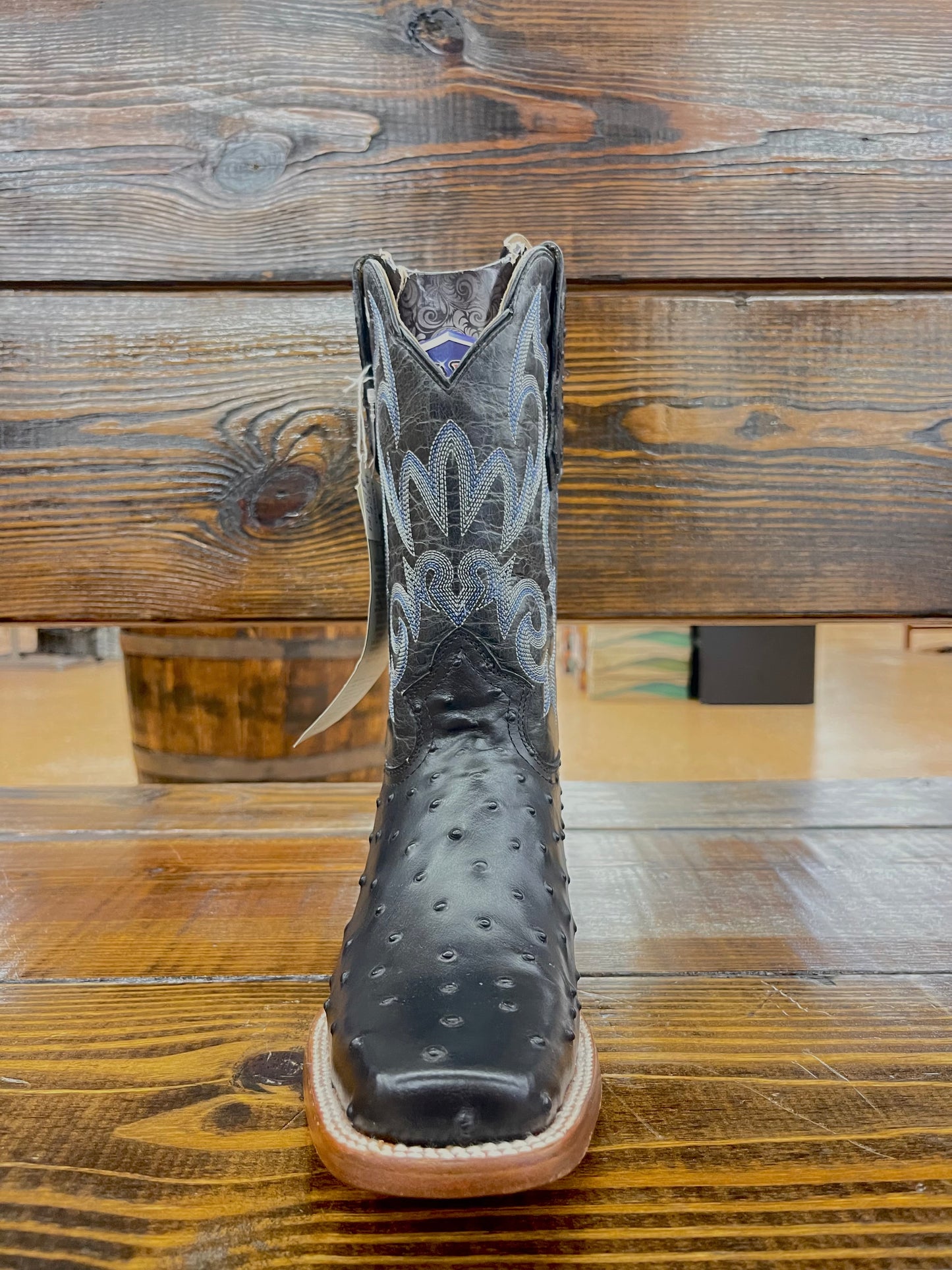 Moreria Men’s Boots Grabado Avestruz Negro