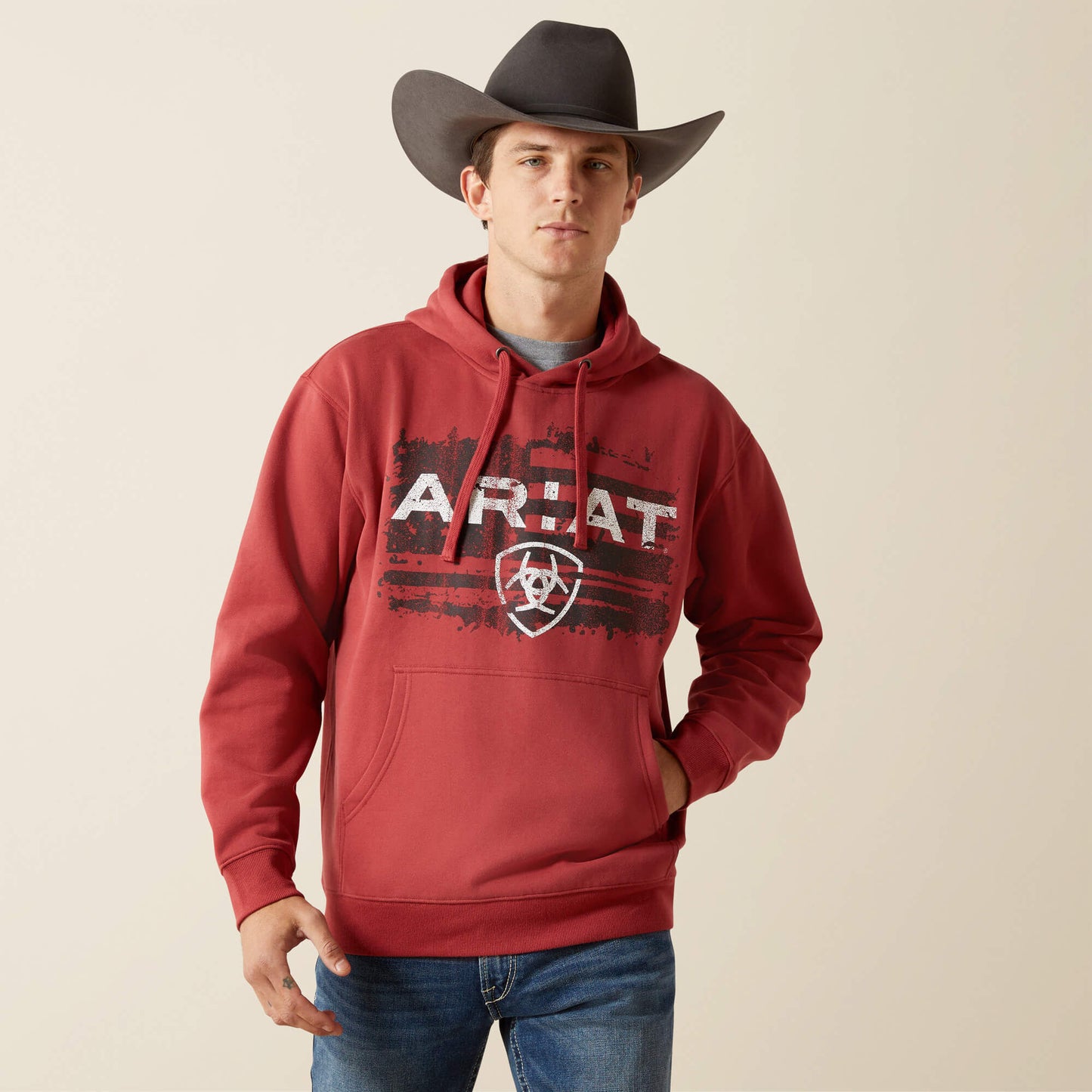 Ariat Men’s Liquid Stamp Flag Hoodie