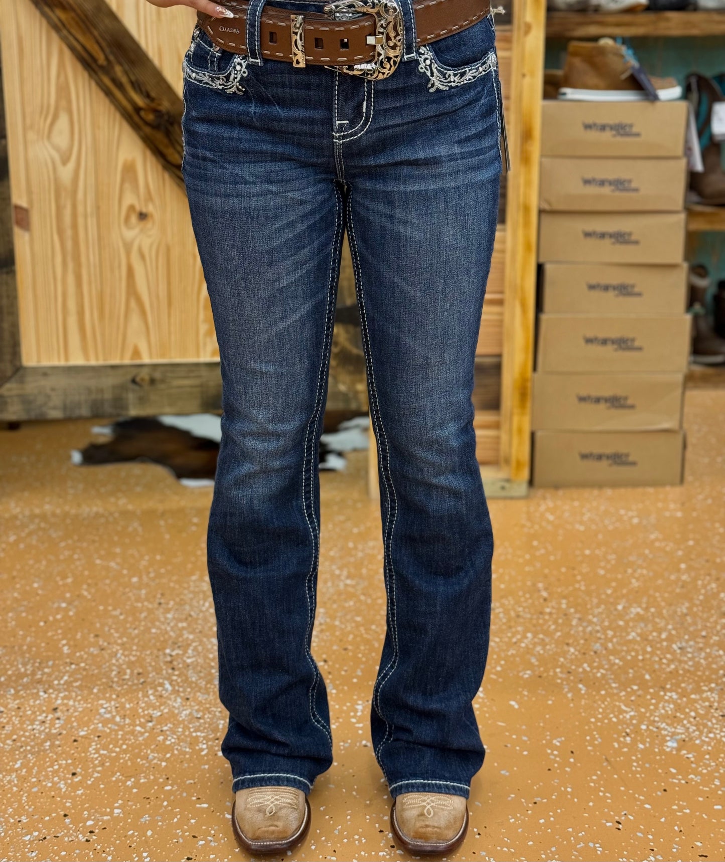 MISS ME Womens Dark Wash Jean
