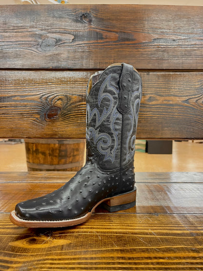 Moreria Men’s Boots Grabado Avestruz Negro