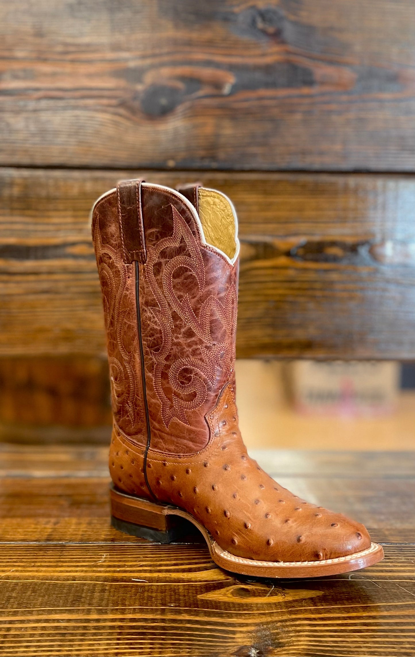 Moreria Men’s Boots Avestruz Africana Shedron/Tornado Cognac
