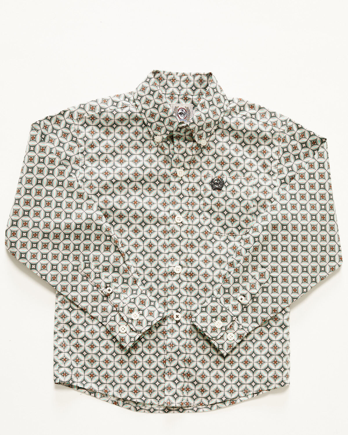 Cinch Toddler Boys Geo Print Long Sleeve Button-Down Western Shirt