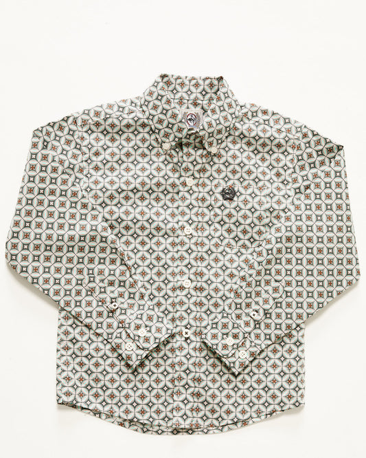 Cinch Toddler Boys Geo Print Long Sleeve Button-Down Western Shirt