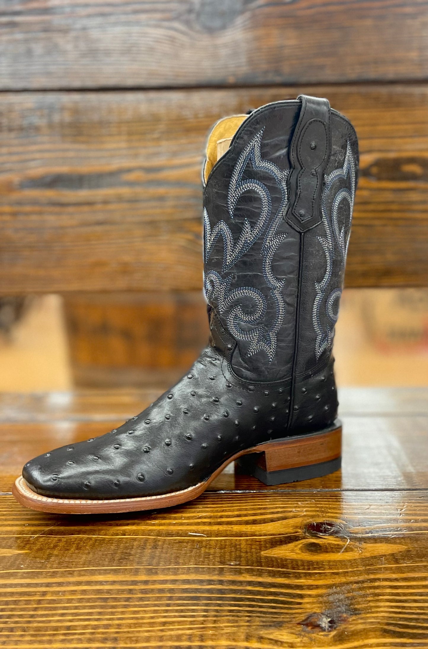 Moreria Men’s Boots 70 GRABADO AVESTRUZ NEGRO-CUERO