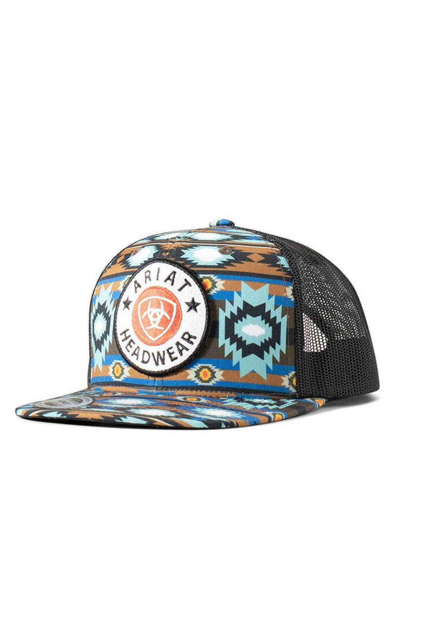 Ariat Hats Boys Southwest Shield Mesh Back Snapback Patch Cap