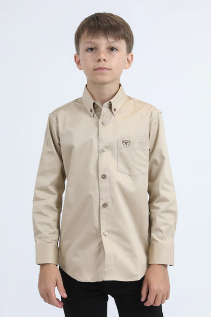 Platini Boy’s Beige Dress Shirt