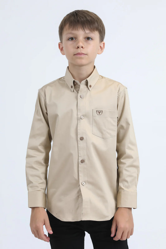 Platini Boy’s Beige Dress Shirt