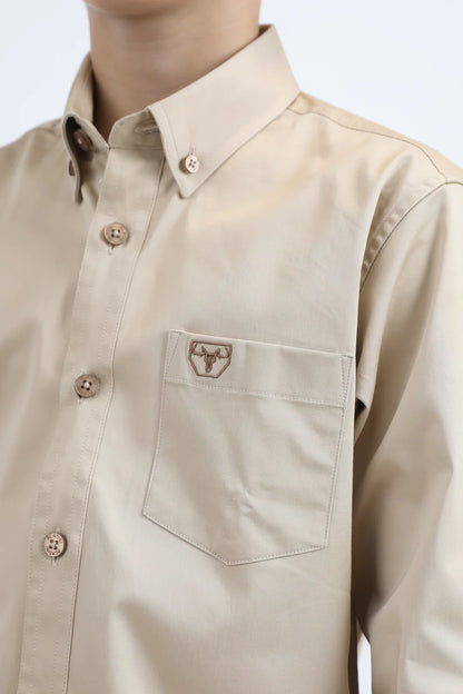 Platini Boy’s Beige Dress Shirt