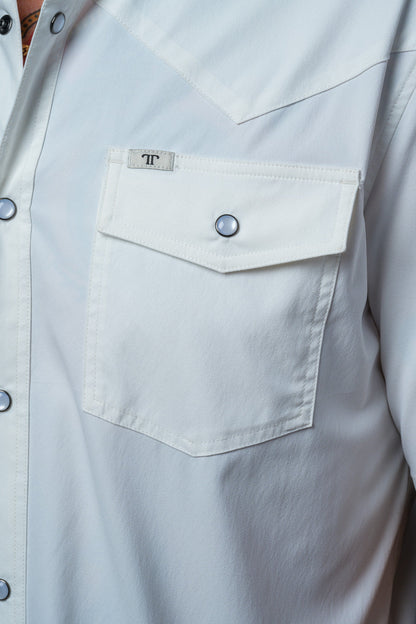 Ferrell Men's White Short Sleeve Snap Shirt