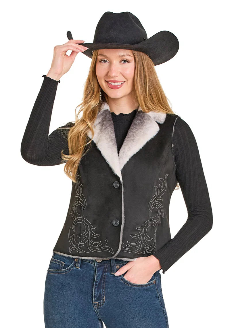 Panhandle Women’s Embroidered Microsuede Vest