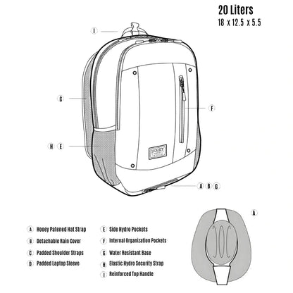 HOOEY “ROCKSTAR” CHARCOAL/ AZTEC BACKPACK