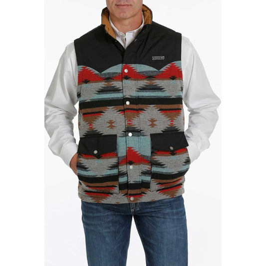 Cinch Men’s Aztec Vest Black/Grey