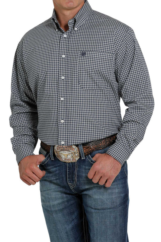 Cinch Men’s GeoPrint LS Navy