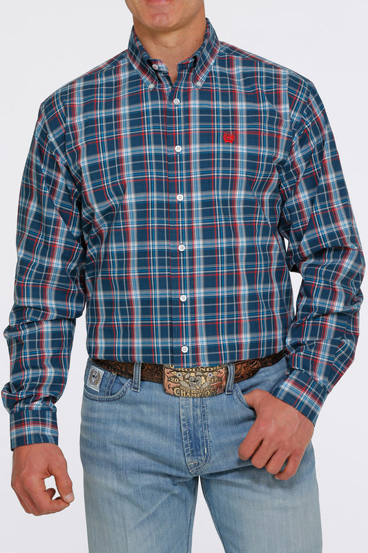 Cinch Men’s LS Plaid Navy