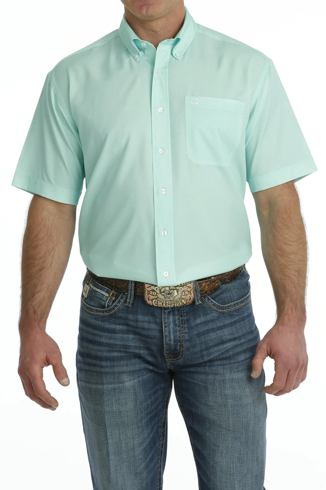 Cinch Men’s GeoPrint SS Shirt Mint