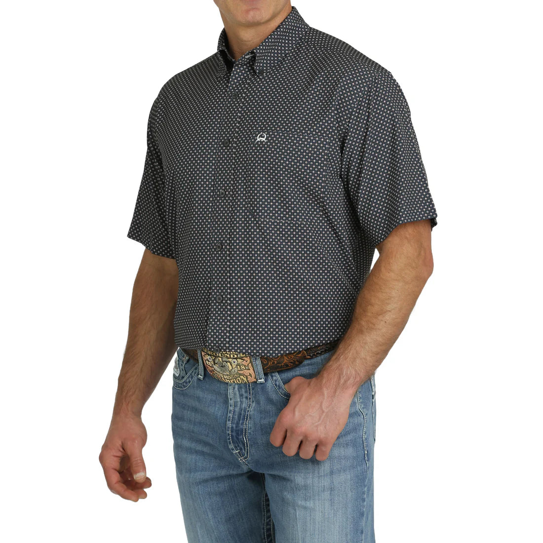 Cinch Men’s ArenaFlex SS Shirt Checkered Charcoal