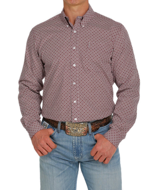 Cinch Men’s LS Shirt Burgundy