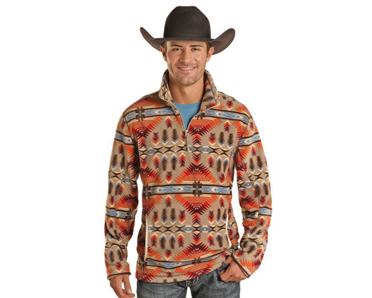 Rock N Roll Men’s Aztec Printed Fleece Pullover