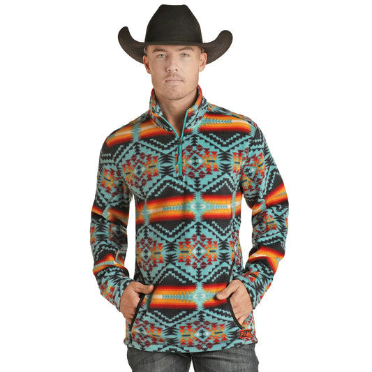 Powder River Men’s Aztec Teal Fleece Pullover