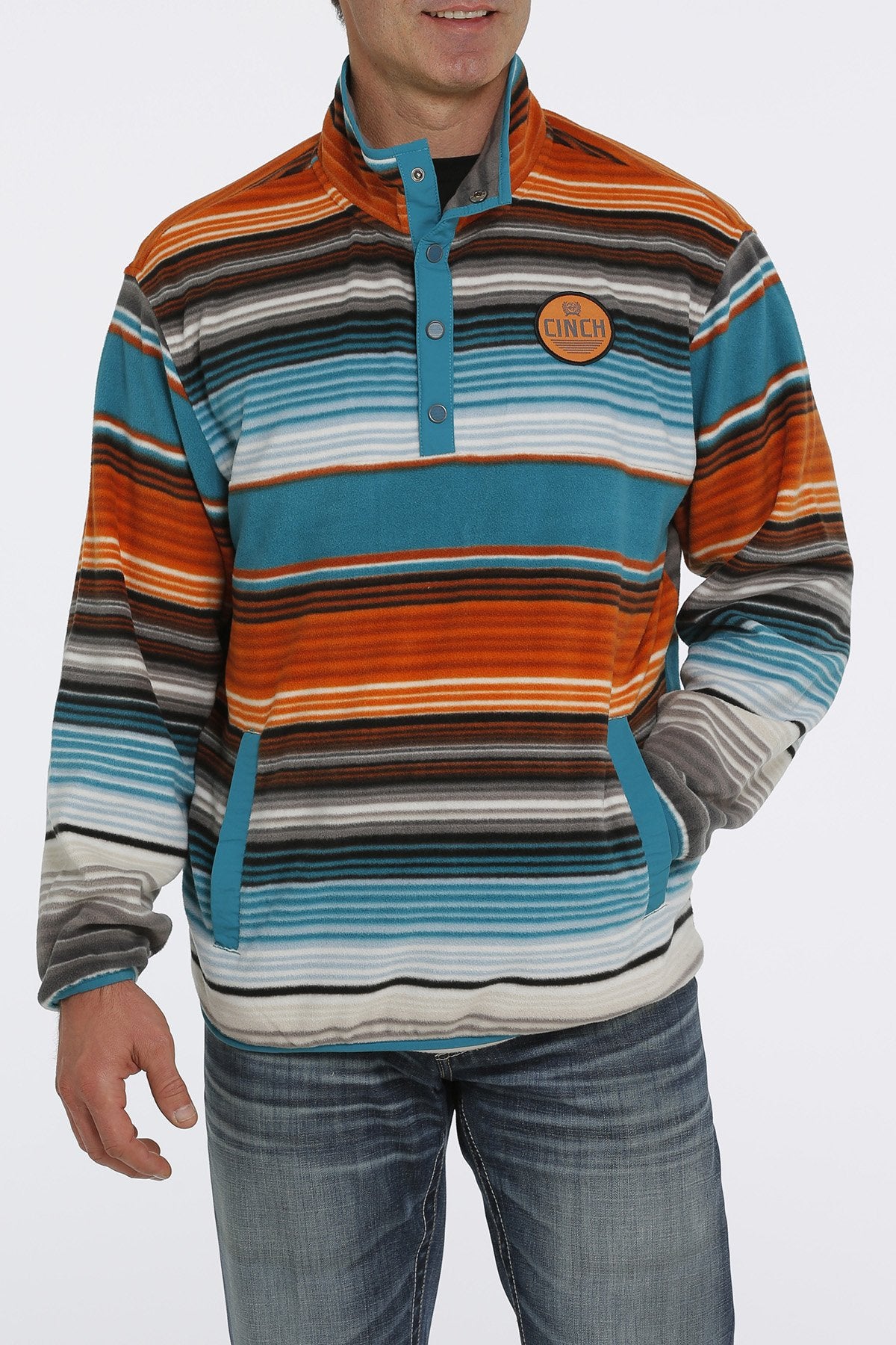 Cinch Blanket Stripe Printed Polar Fleece