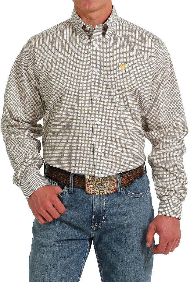 Cinch’ Men’s Stretch Dot Print Classic Fit Button Down