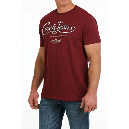 Cinch Men’s SS T-Shirt Graphic Logo Burgundy