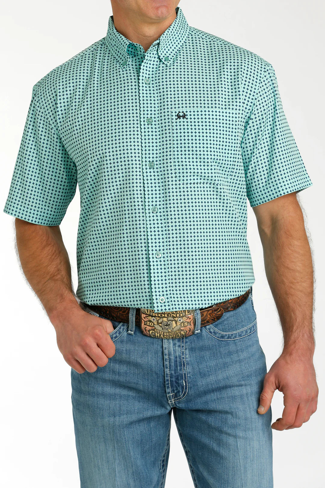 Cinch Men’s ArenaFlex SS Shirt Turquoise