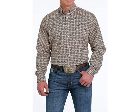 Cinch Men’s Medallion Print LS Shirt