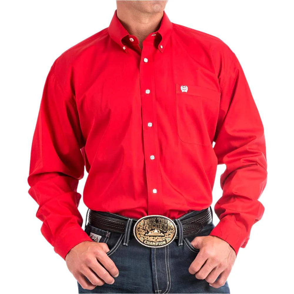 Cinch Western Shirt Mens Long Sleeve Solid Pinpoint