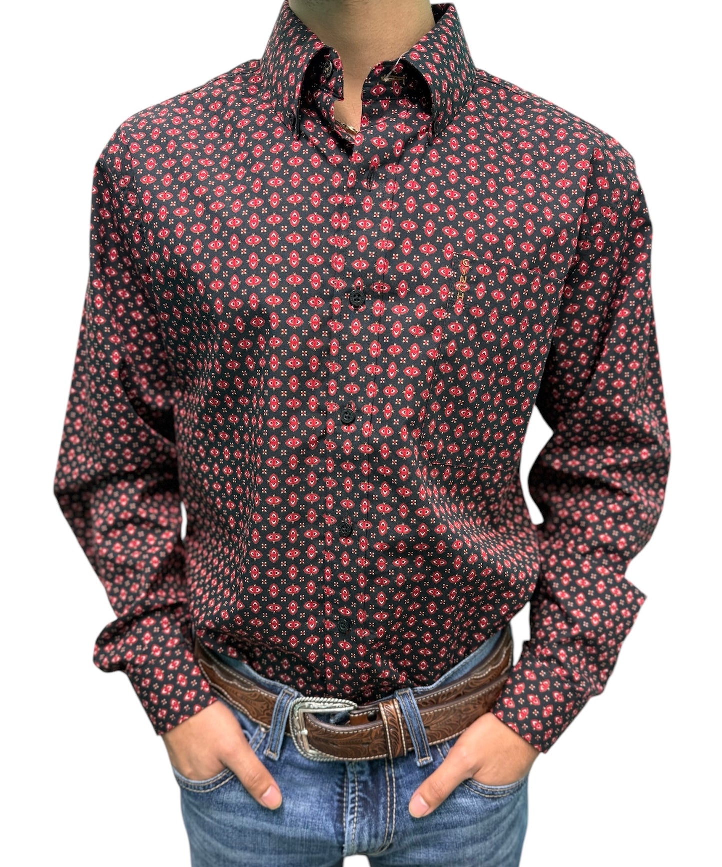 Cinch Men’s Long Sleeve Red